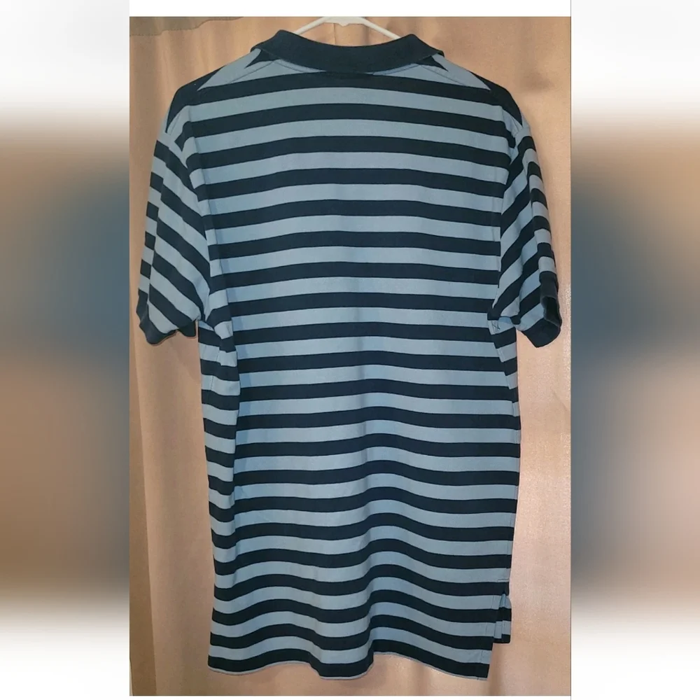 Vintage Polo Ralph Lauren Knit Shirt Mens Large Blue Striped Yellow Pony 90s